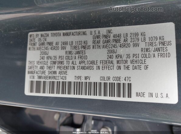 7MMVABEM6RN227428 2024 MAZDA CX-5 Gray Вид підкапотного простору