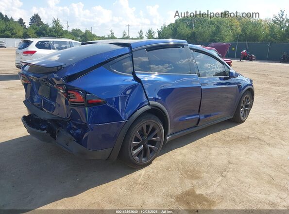 7SAXCBE58RF455539 2024 TESLA MODEL X Синий Задняя правая четверть