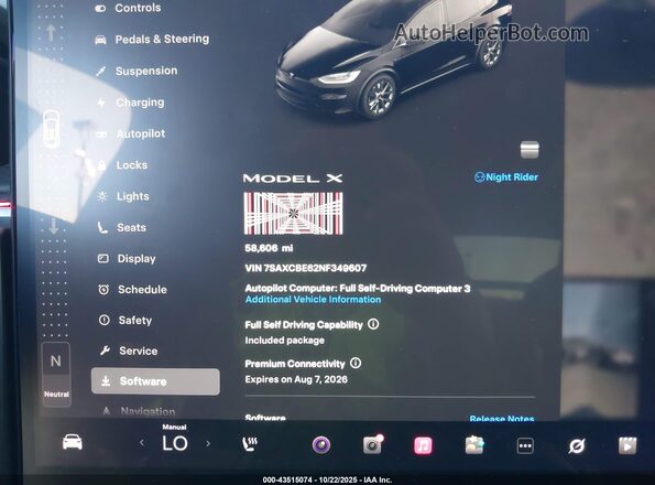 7SAXCBE62NF349607 2022 TESLA MODEL X Black 