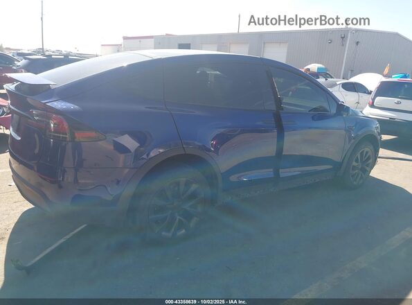 7SAXCDE58NF350182 2022 TESLA MODEL X Синий Задняя правая четверть