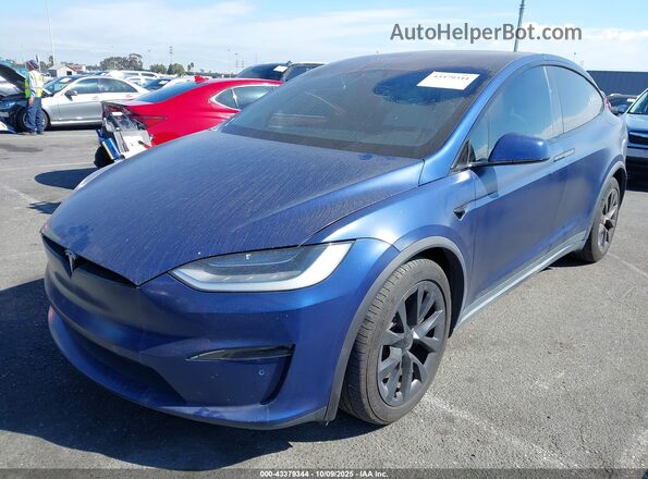 7SAXCDE59NF337960 2022 TESLA MODEL X Синий Передняя левая четверть