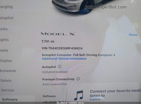7SAXCDE59RF436624 2024 TESLA MODEL X Белый Вид задних сидений