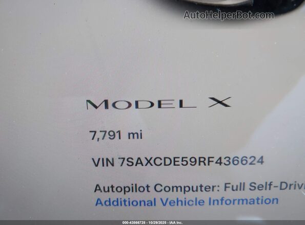 7SAXCDE59RF436624 2024 TESLA MODEL X Белый 