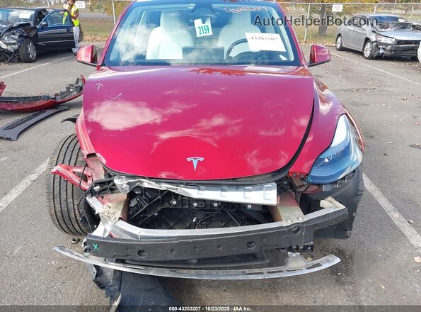 7SAYGAEE2SF254390 2025 TESLA MODEL Y Красный Вид задней части салона