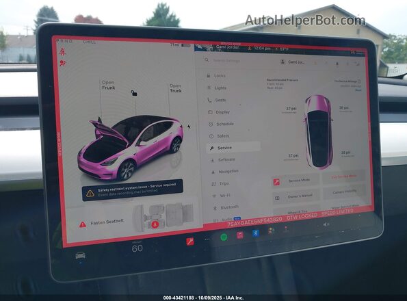 7SAYGAEE5NF543820 2022 TESLA MODEL Y Черный 