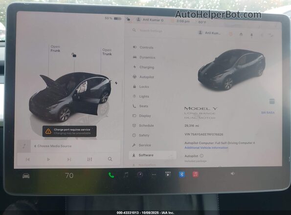 7SAYGAEE7RF076826 2024 TESLA MODEL Y Gray 
