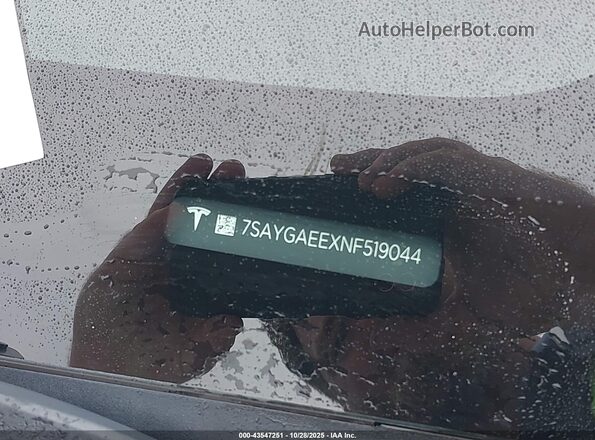 7SAYGAEEXNF519044 2022 TESLA MODEL Y Белый 
