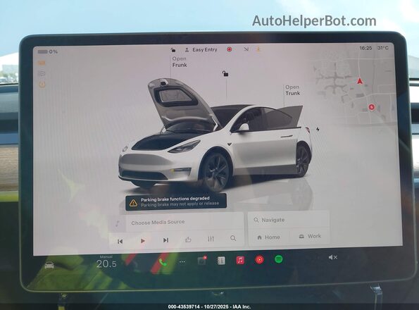 7SAYGDED2RF170346 2024 TESLA MODEL Y White უკანა სავარძლების ხედი