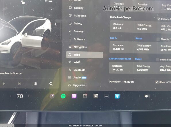 7SAYGDEDXSF238902 2025 TESLA MODEL Y White Widok tylnych siedzeń
