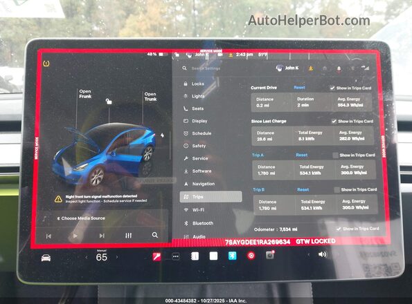 7SAYGDEE1RA269634 2024 TESLA MODEL Y Blue Vista de los asientos traseros