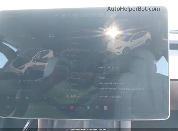 7SAYGDEE2NF362272 2022 TESLA MODEL Y White 