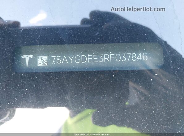 7SAYGDEE3RF037846 2024 TESLA MODEL Y Серый Вид задней части салона