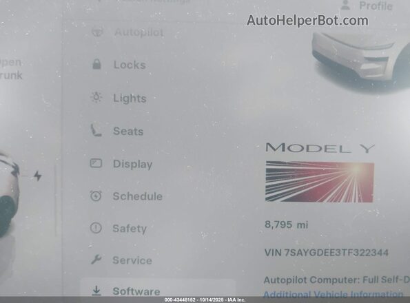 7SAYGDEE3TF322344 2026 TESLA MODEL Y Белый 