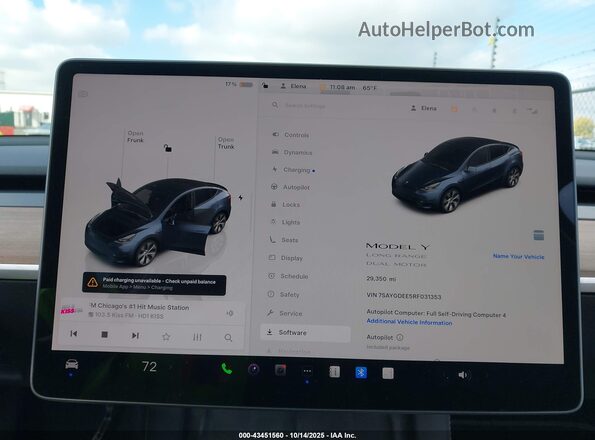 7SAYGDEE5RF031353 2024 TESLA MODEL Y Черный Вид задних сидений