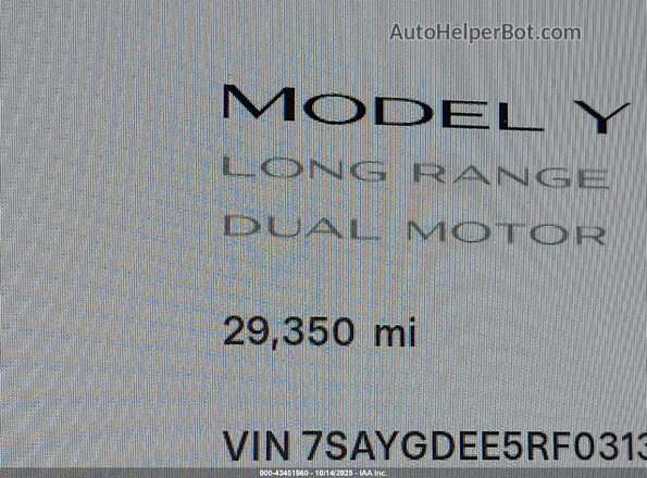 7SAYGDEE5RF031353 2024 TESLA MODEL Y Черный 