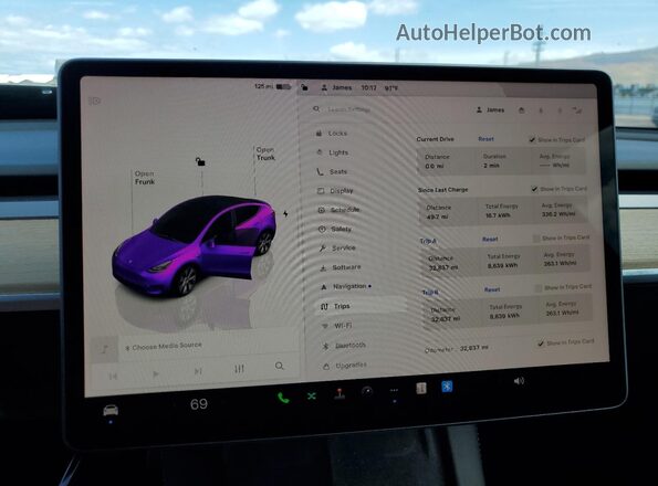 7SAYGDEE6NF545464 2022 TESLA MODEL Синий Вид щитка приборов