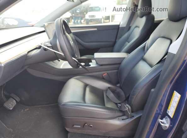 7SAYGDEE6NF545464 2022 TESLA MODEL Синий Вид салона спереди