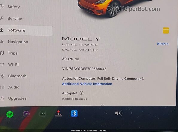 7SAYGDEE7PF664045 2023 TESLA MODEL Y Dark Blue 