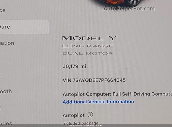 7SAYGDEE7PF664045 2023 TESLA MODEL Y Dark Blue 