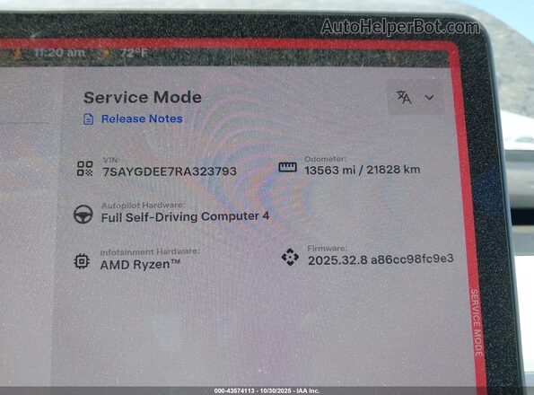 7SAYGDEE7RA323793 2024 TESLA MODEL Y Blue უკანა სავარძლების ხედი