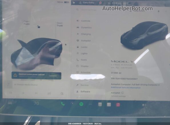 7SAYGDEE7SA345847 2025 TESLA MODEL Y Серый 