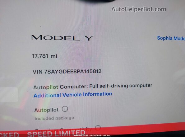 7SAYGDEE8PA145812 2023 TESLA MODEL Y White Вид задніх сидінь