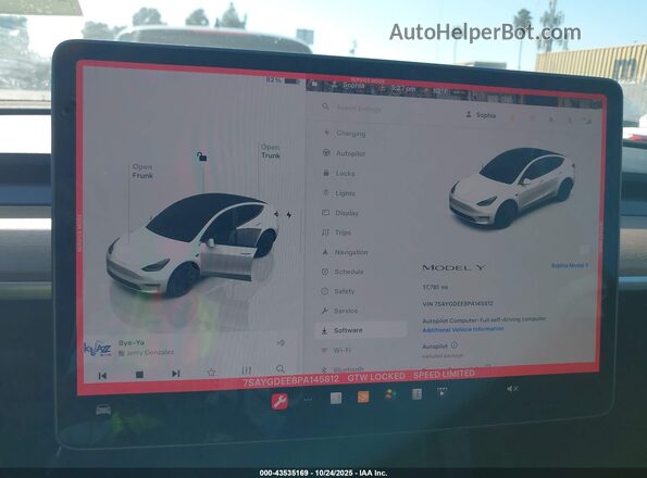 7SAYGDEE8PA145812 2023 TESLA MODEL Y White 