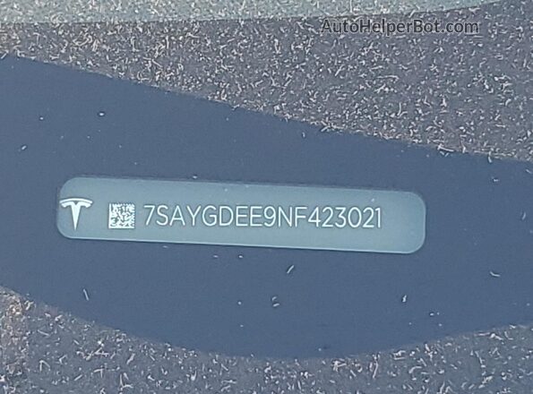 7SAYGDEE9NF423021 2022 TESLA MODEL Синий Вид подкапотного пространства