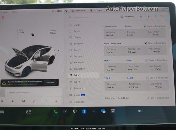 7SAYGDEF1NF339915 2022 TESLA MODEL Y White Вид задніх сидінь