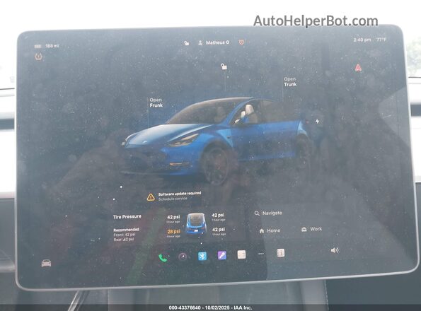 7SAYGDEF2NF524037 2022 TESLA MODEL Y Blue 