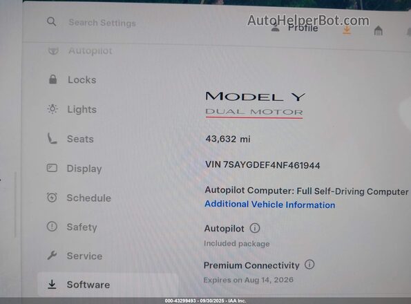 7SAYGDEF4NF461944 2022 TESLA MODEL Y Gray 