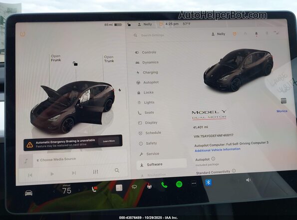 7SAYGDEF4NF468117 2022 TESLA MODEL Y Black 