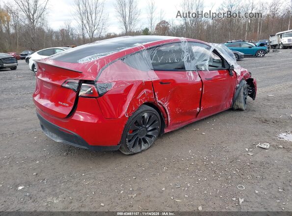 7SAYGDEF6NF379665 2022 TESLA MODEL Y Бордовый Задняя правая четверть