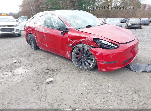 7SAYGDEF6NF379665 2022 TESLA MODEL Y Бордовый 