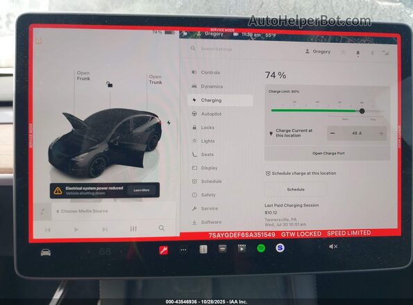 7SAYGDEF6SA351549 2025 TESLA MODEL Y Black 