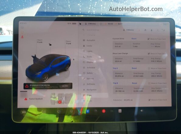 7SAYGDEF7NF374796 2022 TESLA MODEL Y Dark Blue 