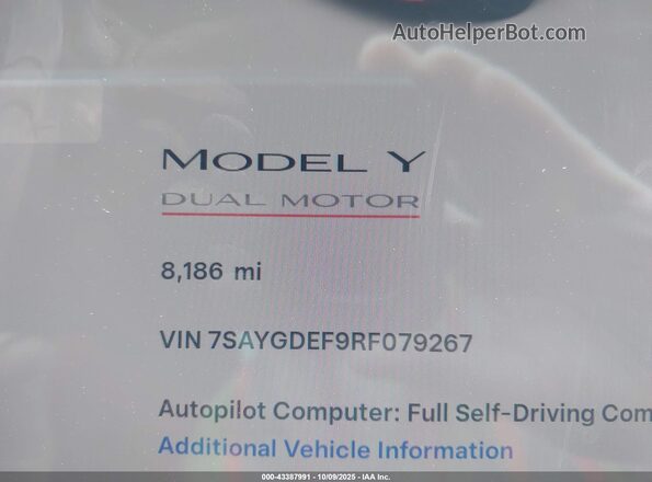 7SAYGDEF9RF079267 2024 TESLA MODEL Y Red 