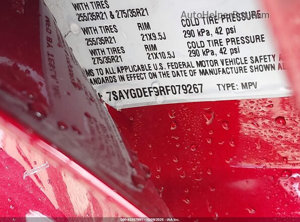 7SAYGDEF9RF079267 2024 TESLA MODEL Y Red VIN sticker view