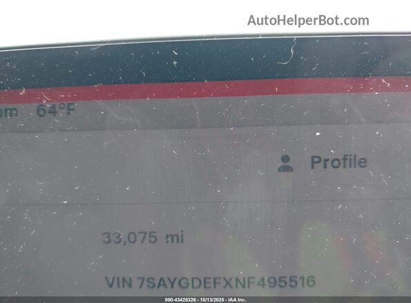 7SAYGDEFXNF495516 2022 TESLA MODEL Y Gray 