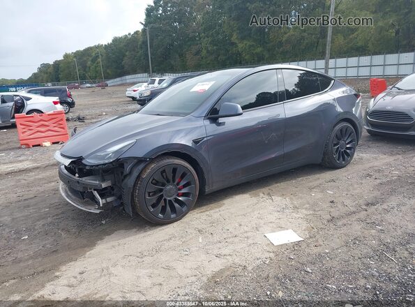 7SAYGDEFXNF538851 2022 TESLA MODEL Y Gray წინა მარცხენა ხედი სამი მეოთხედიდან
