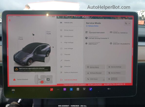 7SAYGDEFXNF538851 2022 TESLA MODEL Y Gray 