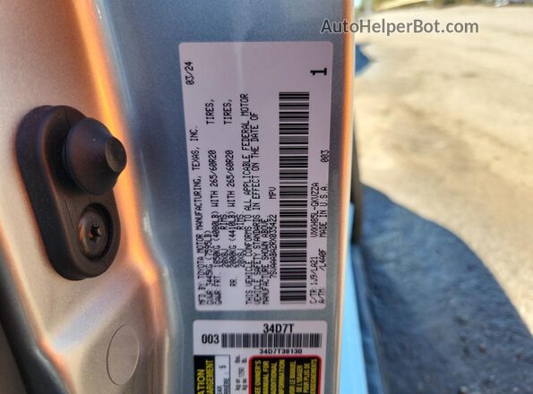 7SVAAABA2RX035422 2024 TOYOTA SEQUOIA Silver Widok wnętrza 360 stopni