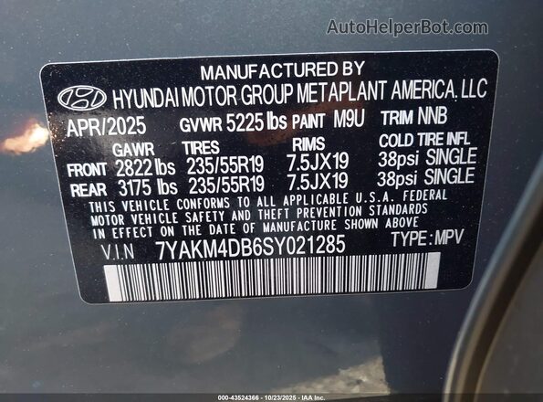 7YAKM4DB6SY021285 2025 HYUNDAI IONIQ 5 Gray Widok komory silnika