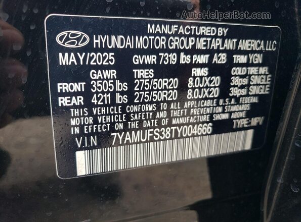 7YAMUFS38TY004666 2026 HYUNDAI IONIQ Black Widok komory silnika