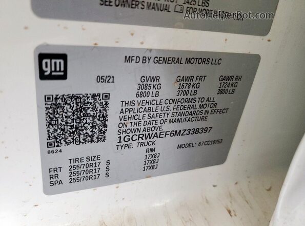 1GCRWAEF6MZ338397 2021 CHEVROLET ALL MODELS White 