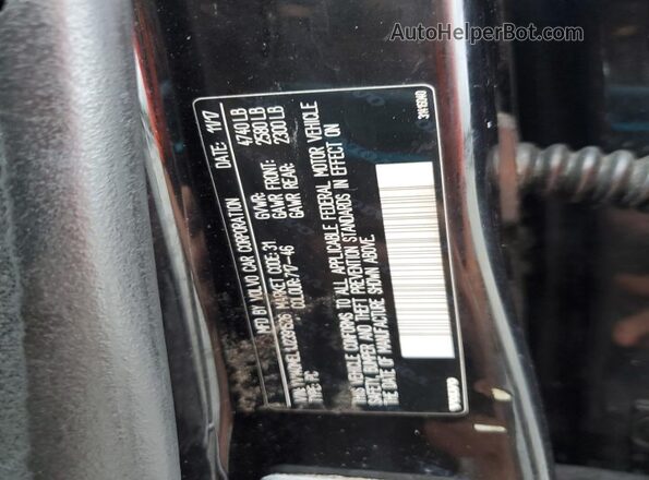 YV140MEL1J2391526 2018 VOLVO V60 Black Widok naklejki z numerem VIN