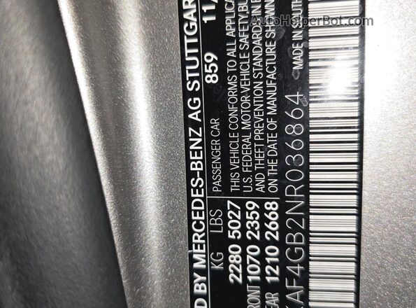 W1KAF4GB2NR036864 2022 MERCEDES-BENZ C Gray უკანა სავარძლების ხედი
