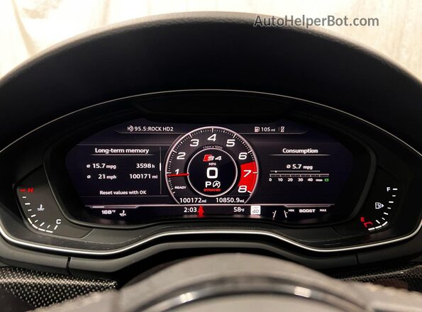 WAUC4AF40JA123548 2018 AUDI S4 Black Vista del cuadro de instrumentos