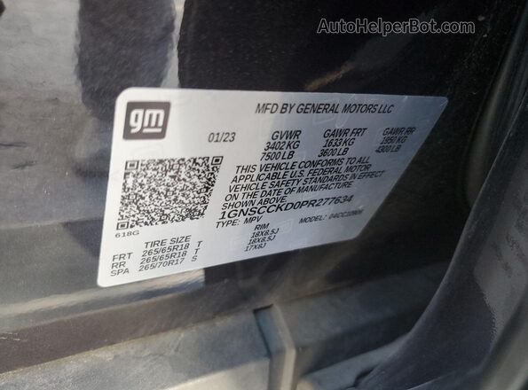1GNSCCKD0PR277634 2023 CHEVROLET SUBURBAN Charcoal სალონის 360-გრადუსიანი ხედი