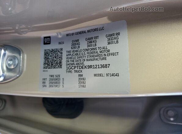 1GCPTDEK9R1213687 2024 CHEVROLET COLORADO Beige 